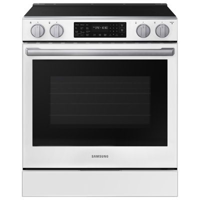Bespoke 6.3 cu. ft. Smart Slide-In Electric Range with True Convection in White Glass
