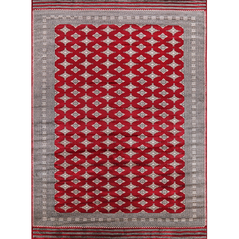Tapis rouge / gris Sarina Southwestern, Square 4'