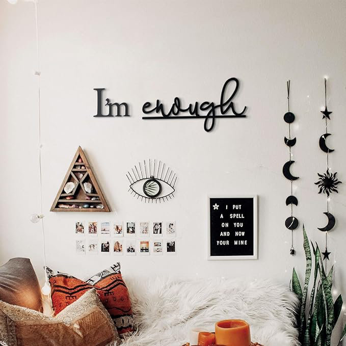 «I'm Enough», art mural en métal - citation de motivation