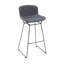 Upholstered Grey Bar Stool , 76.5cm, 4 Leg Metal Frame, Kitchen Counter Stool, Set of 2 -131983219