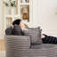 Fauteuil moelleux 1 place en velours côtelé gris, canapé-lit 127 cm (50 pouces) avec oreiller cylindrique, aucun assemblage requis, confortable pour une personne.
