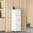 4 Drawer Lockable Metal File Cabinet On Wheels, For Home And Office, Flexible Storage With Adjustable Bar, Steel - Bearing Suspension, Finish White Metal, Tilt System, Easy Assembly, Full Extension-447311076