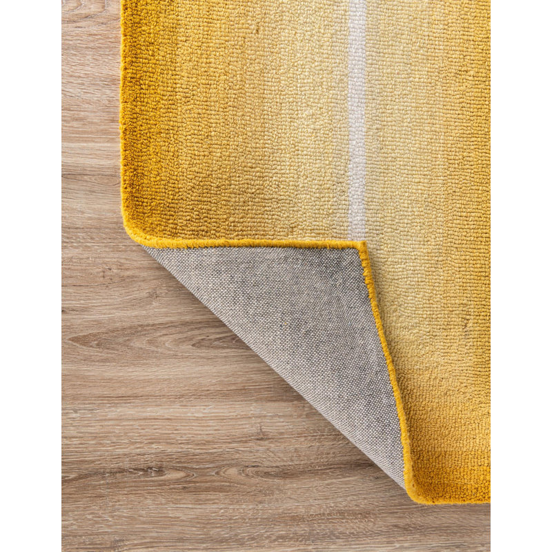  Ombre Wool Rug, Runner 2' x 8', Yellow