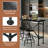 Industrial Bar Table And 2 Stools Set, Solid Pine Wood With Black Walnut Finish, Fixed Height Bar Height Table With Adjustable Stools For Kitchen, Dining Room, Home Bar & Cafe-1852049215