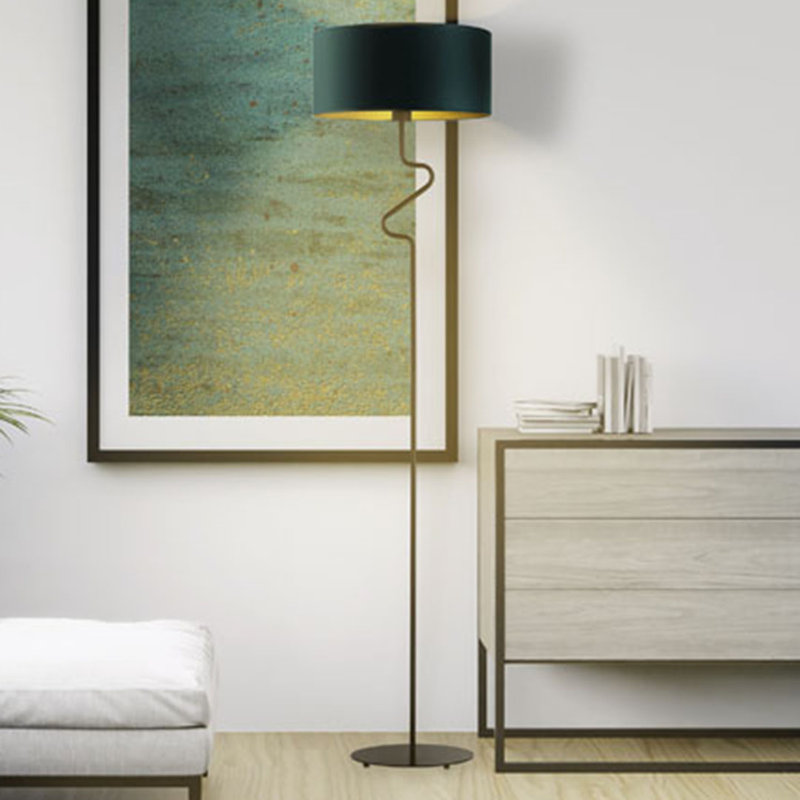 Adalade 166cm Traditional Floor Lamp, White, Black