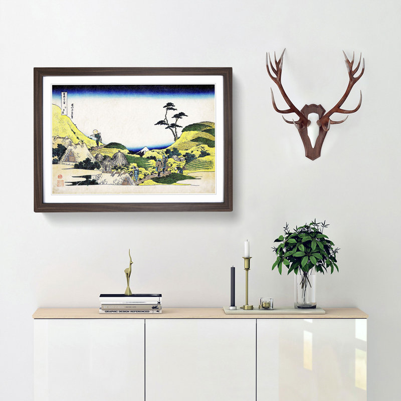 Lower Meguro by Katsushika Hokusai - Framed Print, 27cm H x 36cm W x 2cm D, Walnut Framed