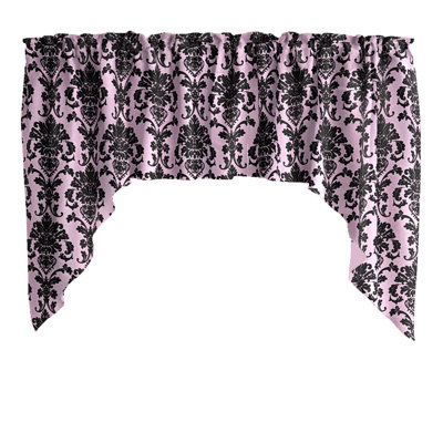 Cantonnière en popeline à motif floral damassé 58 "de large