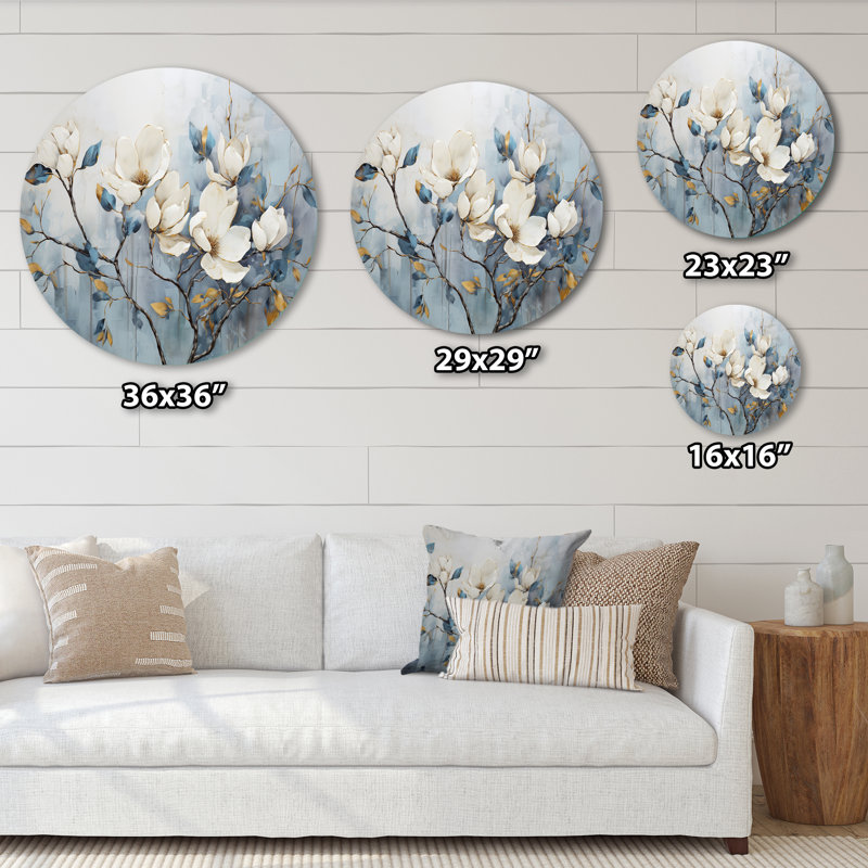 Electa - Art floral rond en métal, H 16 po x l 16 po