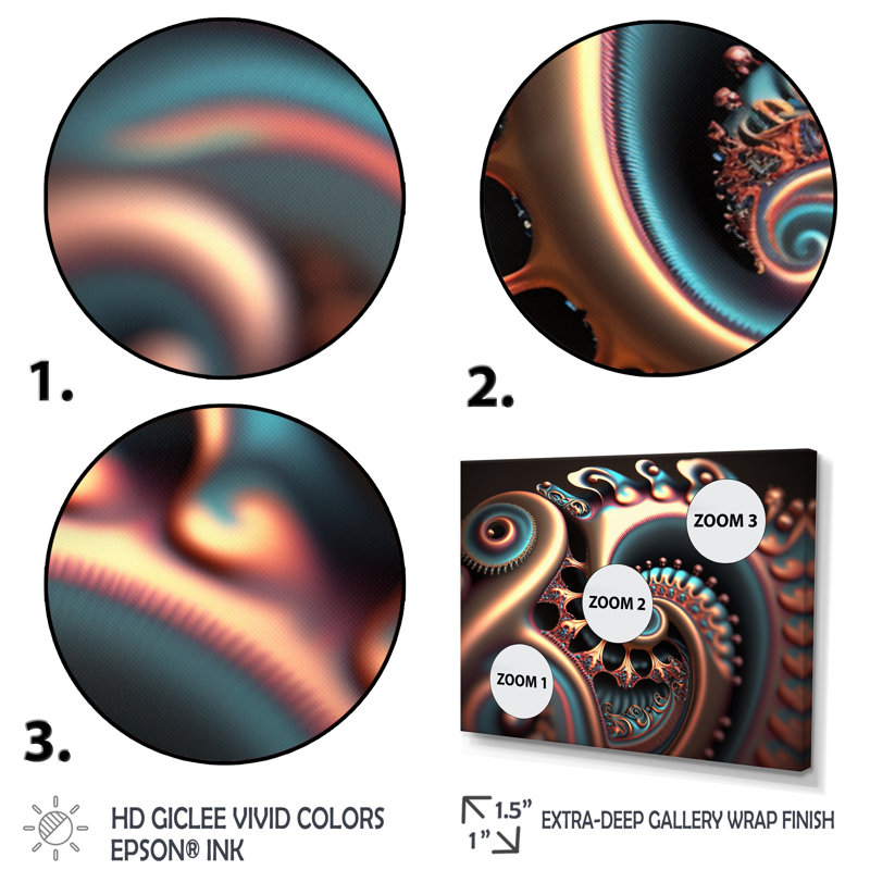 «Glynis Pastel Fractal Spiral Universe IV», reproduction sur toile, H 16 po x l 32 po x P 1 po, Toile tendue