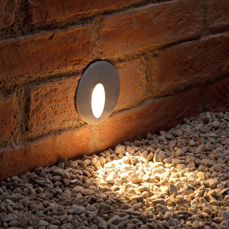 Hibriten Silver Integrated LED Steel Step Light
