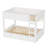 Full XL over Full XL Bunk Bed with Storage Cabinets, LED Light & 2 Drawers, Space-Saving Loft Bed, White-445362800