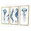 «Blue Ocean Fish Medusa Whale Seahorse», ensemble de 3 impressions sur toile-133348300-133348302