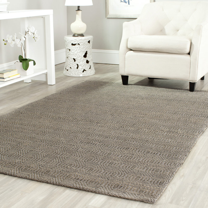 Tapis gris tissé à la main Adelmar, Rectangle 5 pi x 8 pi