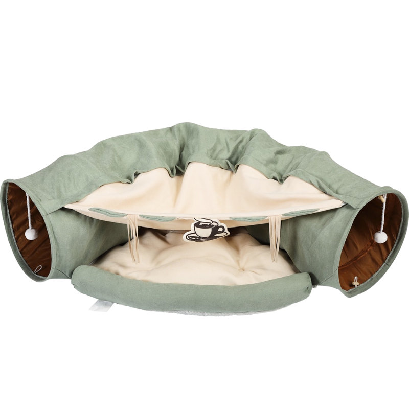 Tunnel lumineux pour animaux de compagnie, tissu, coton PP, lit pour chat facile à entretenir avec rembourrage, tissu, rembourrage en coton, antidérapant