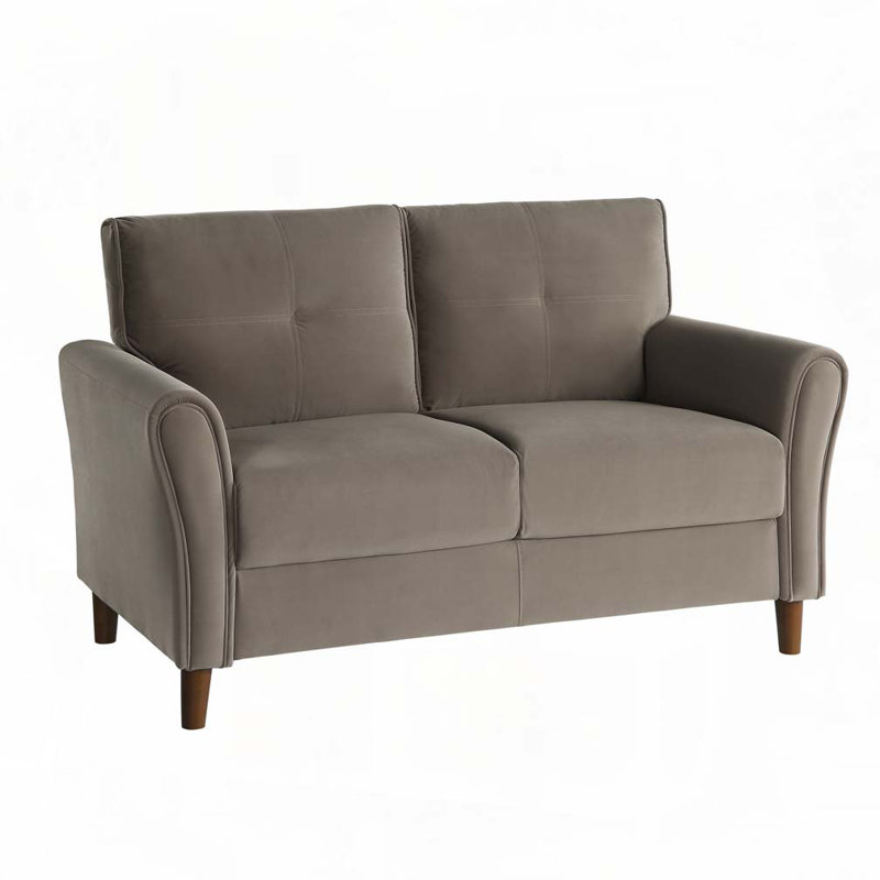 Causeuse en tissu d'ameublement en velours, Brun