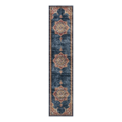 Tapis bleu marine d'inspiration persane Lieveke