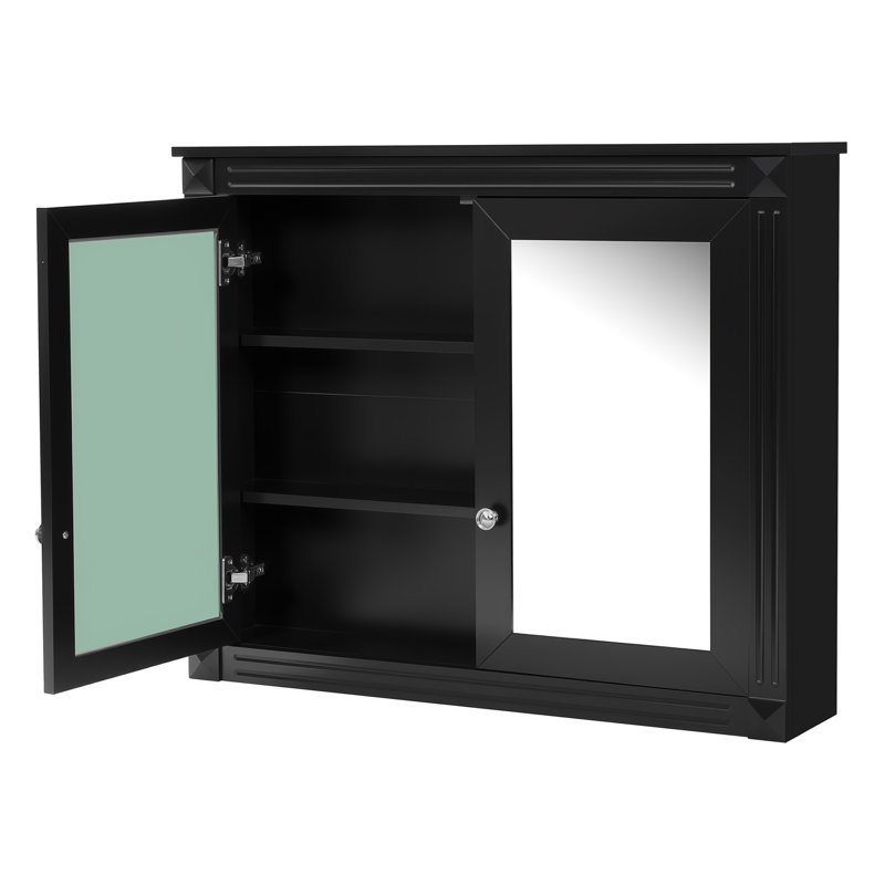 Armoire à pharmacie 36 po x 28 po, armoire de rangement murale pour salle de bain, armoire murale moderne avec 2 miroirs, armoire à pharmacie, armoire à miroir avec 2 tablettes réglables