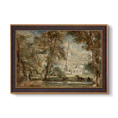 Salisbury Cathedral from the Bishop's Grounds, c. 1822-1823-John Constable-Custom Framed Canvas