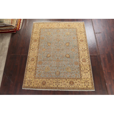 Tapis oriental Agra à teinture végétale noué à la main 7 pi 11 po x 10 pi 1 po