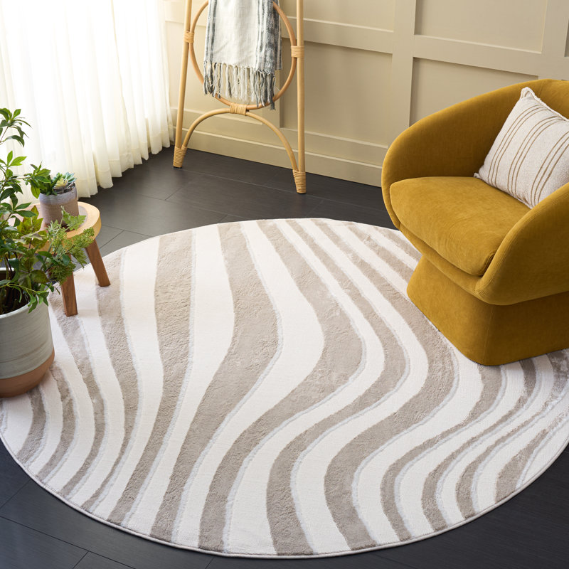 Saylor 136 Performance Abstract Rug, Round 6'3"