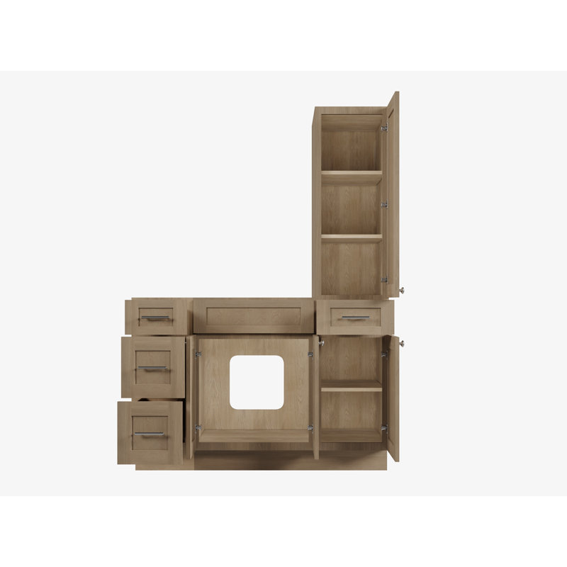 Ensemble de meuble-lavabo simple 51 po Disar, Chêne naturel