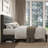 Queen Upholstered Bed Frame with Headboard, Button Tufted Linen Bed Base, Platform Bed with Wood Slat, Heavy Duty, Easy Assembly, No Box Spring Needed, Dark Grey-1760463003-1760463004