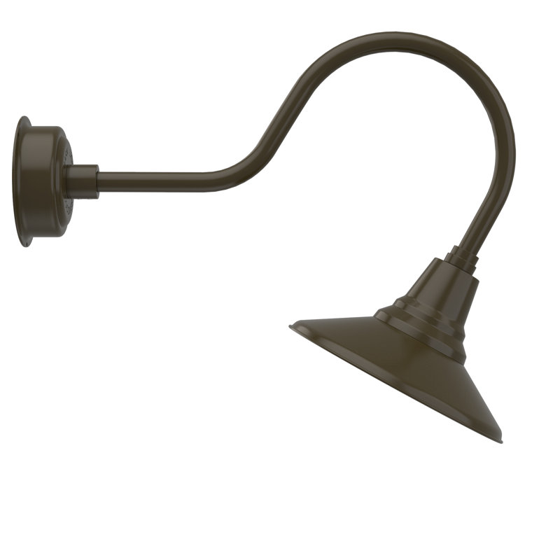 Luminaire de grange d’extérieur à del Albali, H 8po x l 12 po x P 12 po, Bronze acajou