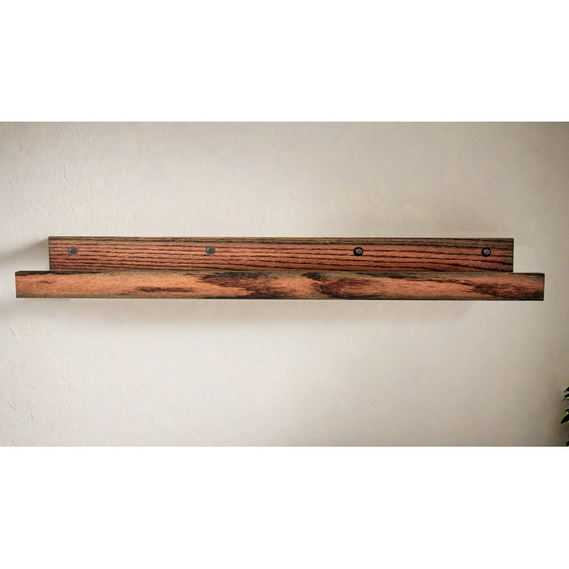Rayne Small Solid Oak 3 Piece Lipped Shelves, 4.75" H x 64" W x 4" D