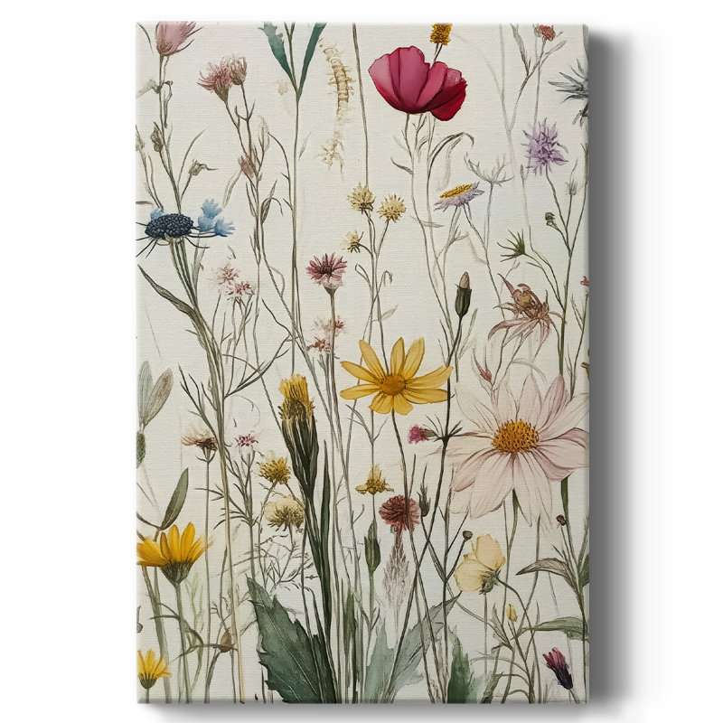 Toile tendue avec châssis Floral XCV, H 27 po x l 18 po