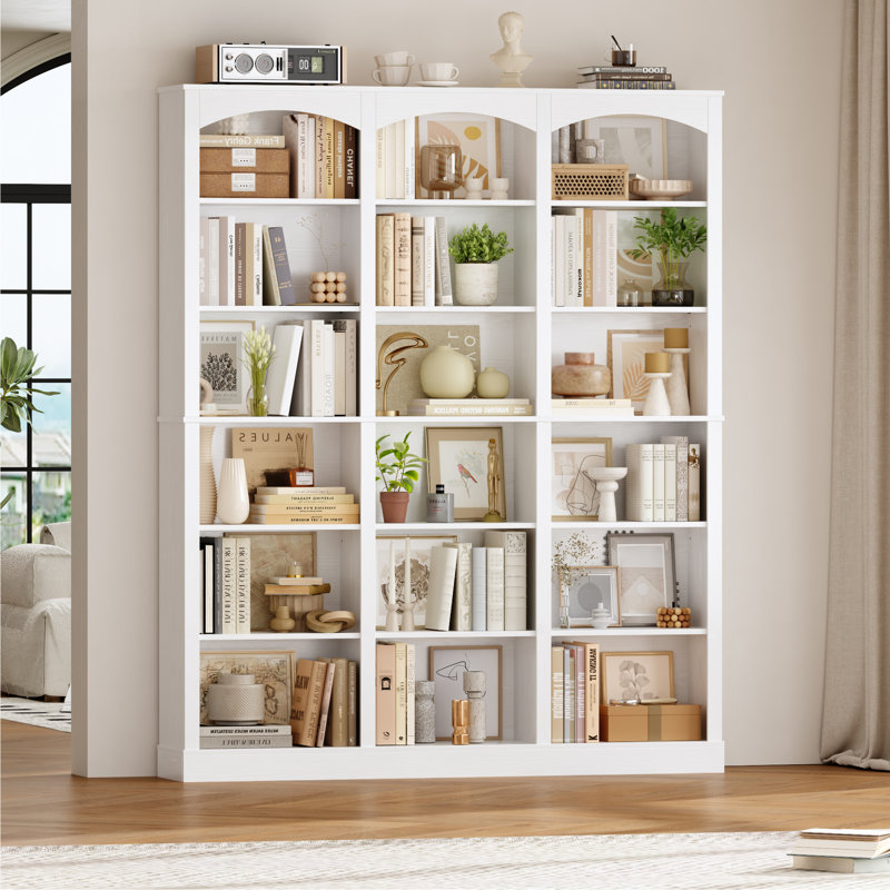 Bibliothèque standard avec tablettes réglables Huckins, Blanc