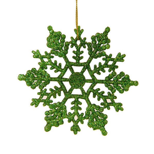 Ornement de Noël flocon de neige, Vert Noël