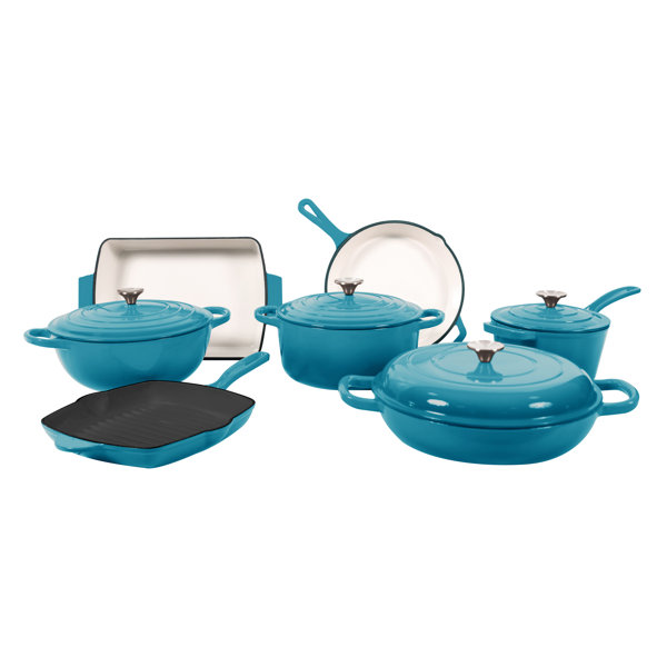 11 Pieces Cast Iron Enameled Cookware Set
