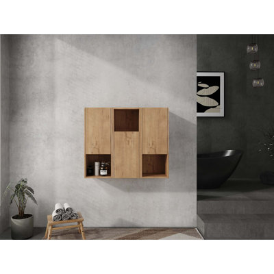 Armoire latérale de salle de bain à fixation flottante 36 pouces avec portes à fermeture douce
