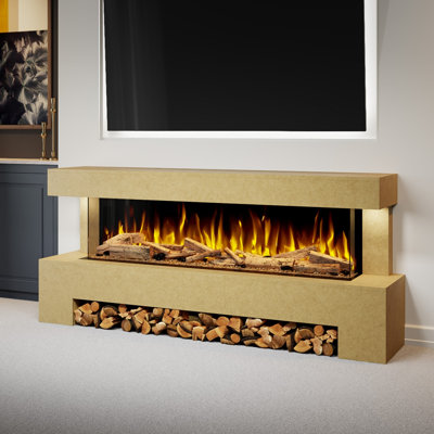 Corrigan Studio 195cm W Clear Electric Fireplace with 5000 BTU