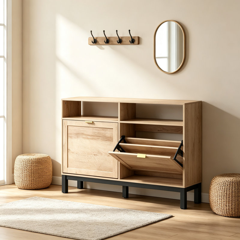 8 Pair Flip Down Shoe Storage