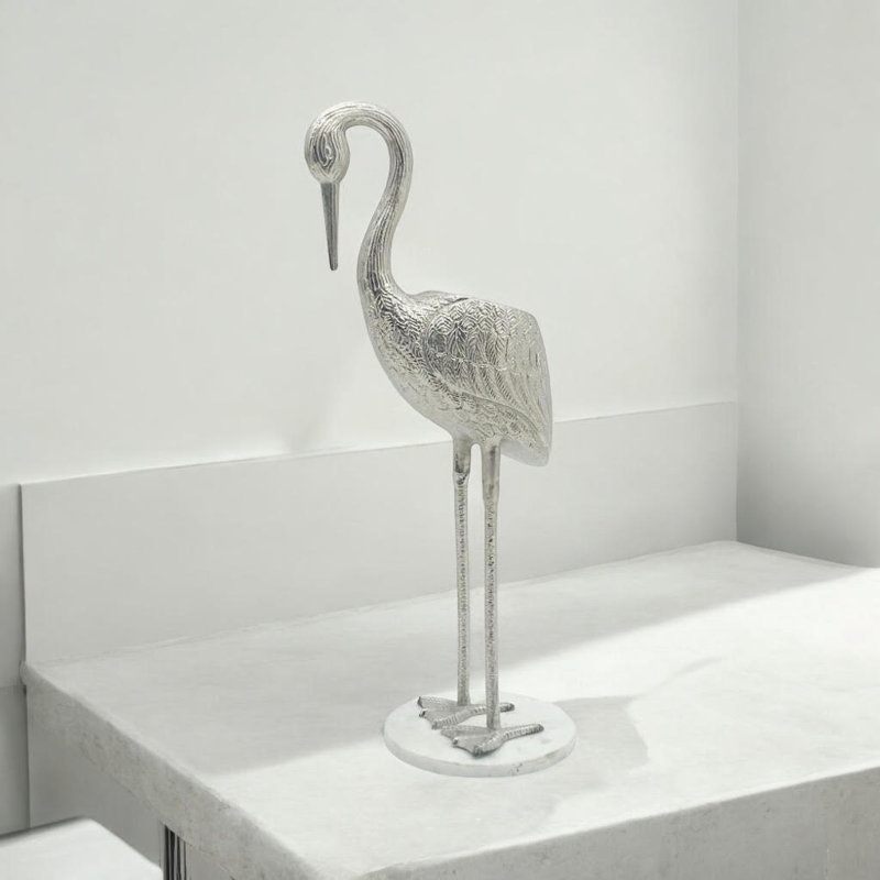 Silver Nickel Crane Wine Bottle Floor Standing  Bucket