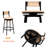 Set of 2 Bar Height Bar Stools-280161559