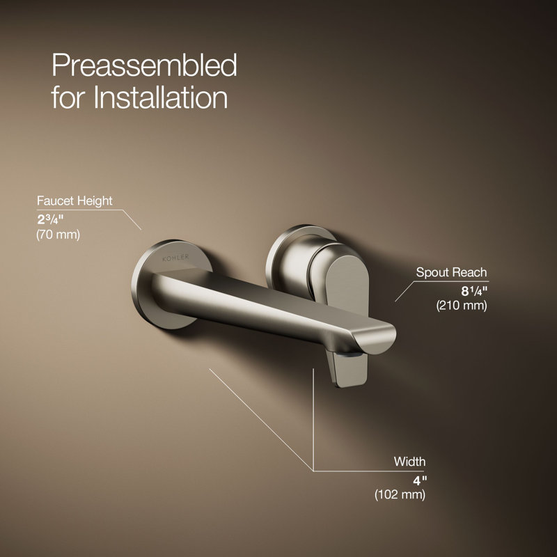 Avid Single-Handle Wall-Mount Bathroom Sink Faucet, Vibrant Brushed Nickel