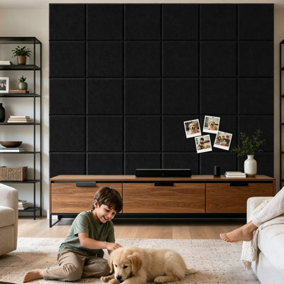Carreaux de babillard en feutre modulaire, 36 po x 24 po, panneau d'affichage mural de 0,38 po d'épaisseur, alternative moderne au panneau de liège pour les notes de classe de bureau