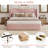Henry Boucle Upholstered Platform Bed With Headboard & Wooden Slats-118692280-118692281