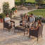 Alarik Rattan 4 - Person Seating Group with Cushions, UKFR Certified-68314315