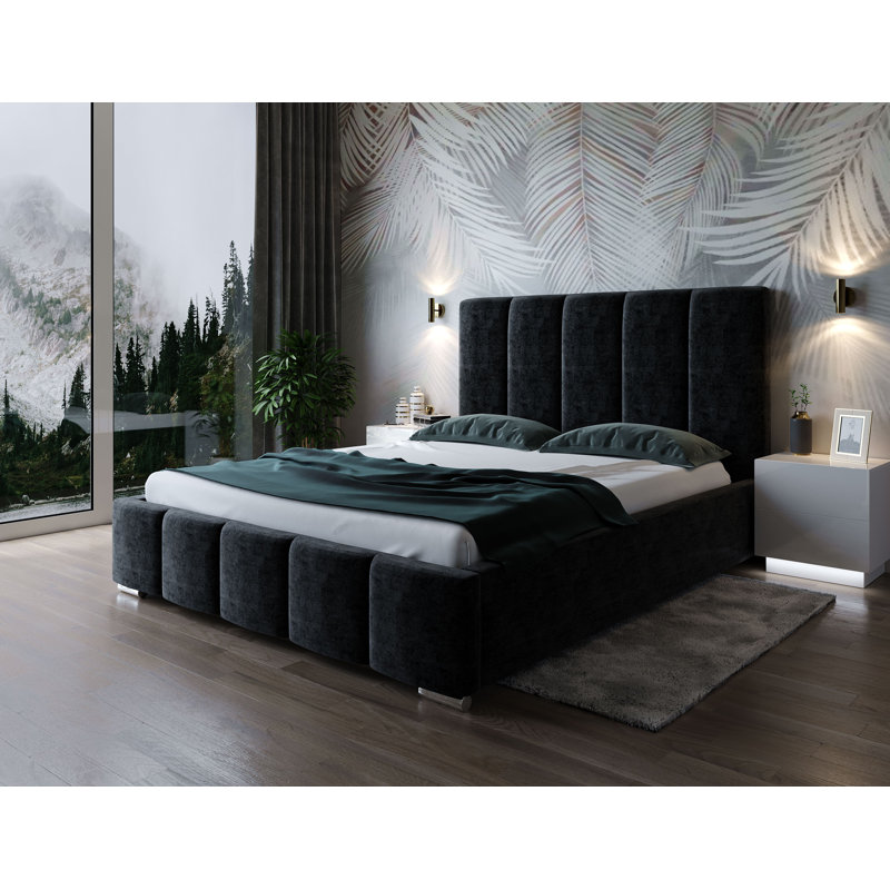 Parkgate Upholstered Bed with Storage, 180 x 200cm, Black