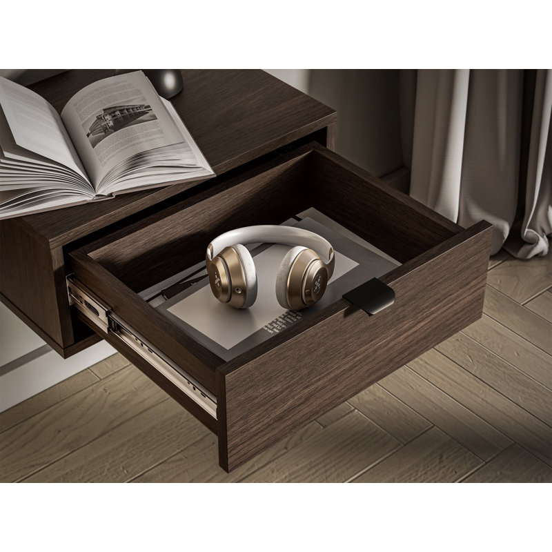 Solid Wood Bedside Table, Brown