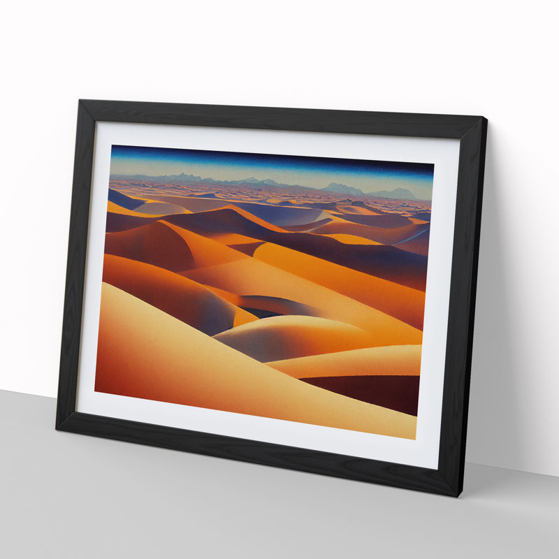 Watercolour Desert Vol.2 - Single Picture Frame Print, Black Framed, 46cm H x 64cm W x 2cm D
