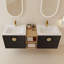 Meuble-lavabo double 59 po avec plateau en céramique Pujan-131440425
