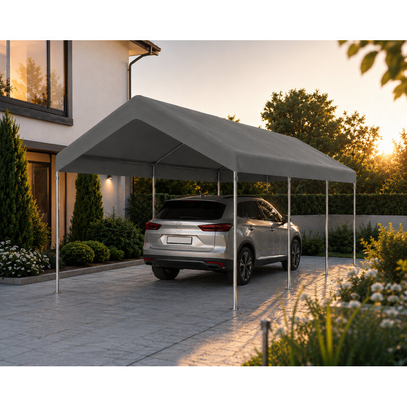 Bâche de remplacement imperméable pour abri d'auto Outsunny 10' x 20', Gris