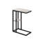 La table d'appoint en stratifié gris avec structure en métal rehausse l'ambiance du salon et de la chambre à coucher