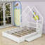 Grand lit plateforme avec garde-corps et tiroirs-942673968