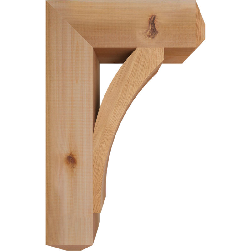 Thorton Craftsman Bracket, Western Red Cedar (Smooth), 22" H x 4" W x 14" D