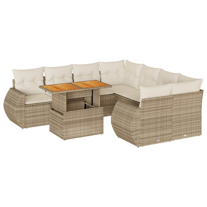  Ensemble de canapé de jardin beige